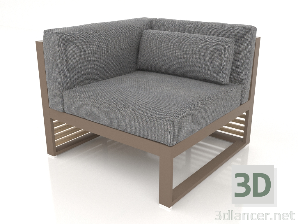 3d model Sofá modular sección 6 izquierda (Bronce) - vista previa