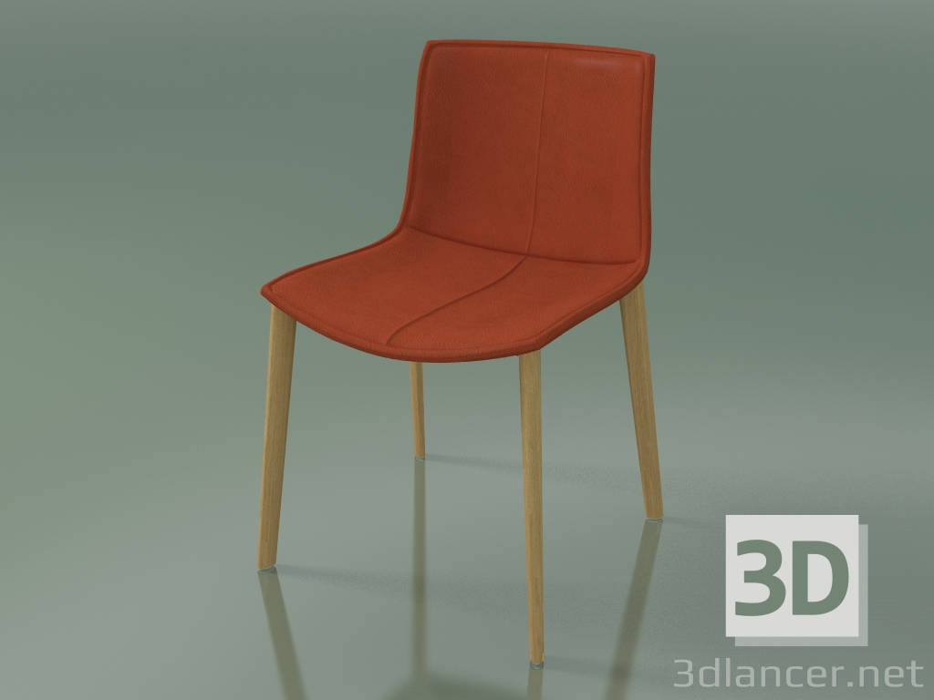 modèle 3D Chaise 0311 (4 pieds en bois, avec revêtement en cuir amovible, housse 1, chêne naturel) - preview