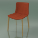 3d model Chair 0311 (4 wooden legs, with removable leather upholstery, cover 1, natural oak) - preview