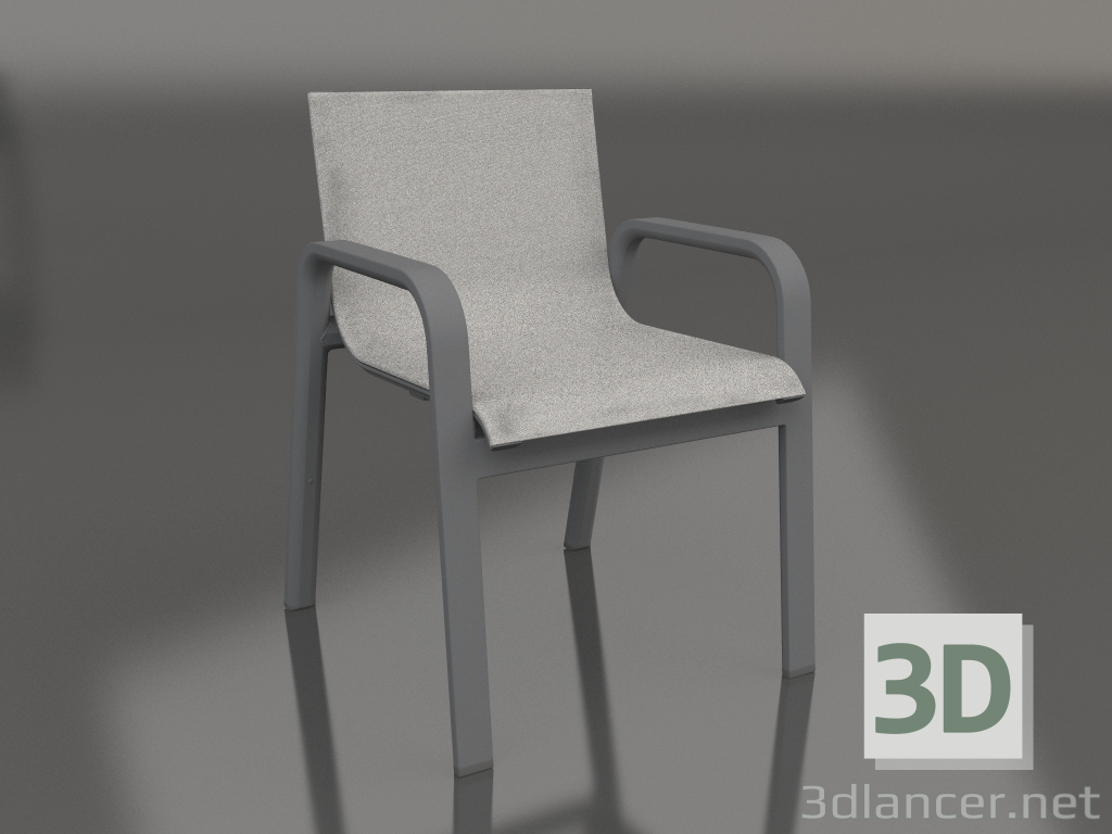 modèle 3D Fauteuil club de salle à manger (Anthracite) - preview