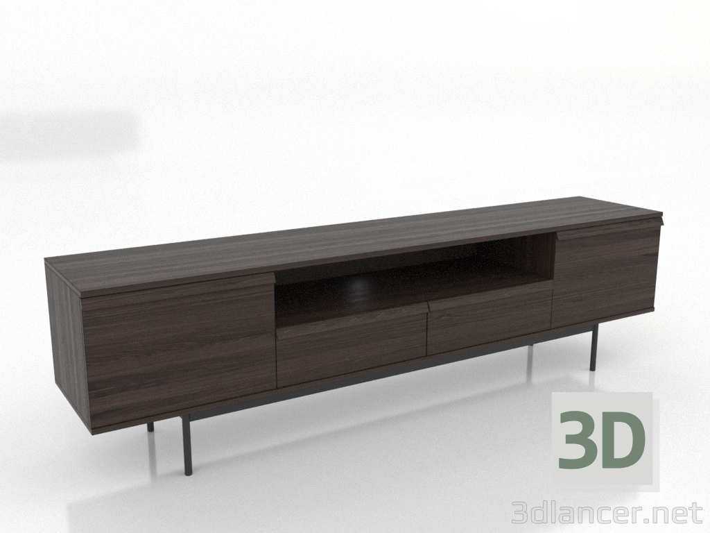 3d model Mueble TV GRANDE ABIERTO 2 2000 mm (nogal fresno) - vista previa 3d model Mueble TV GRANDE ABIERTO 2 2000 mm (nogal fresno) - vista previa