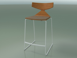 Tabouret de bar empilable 3712 (avec coussin, effet teck, V12)