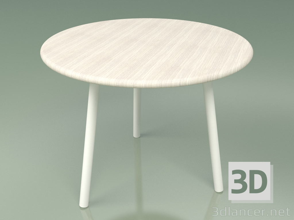 3d model Mesa de centro 013 (Leche de metal, Teca de color blanco resistente a la intemperie) - vista previa