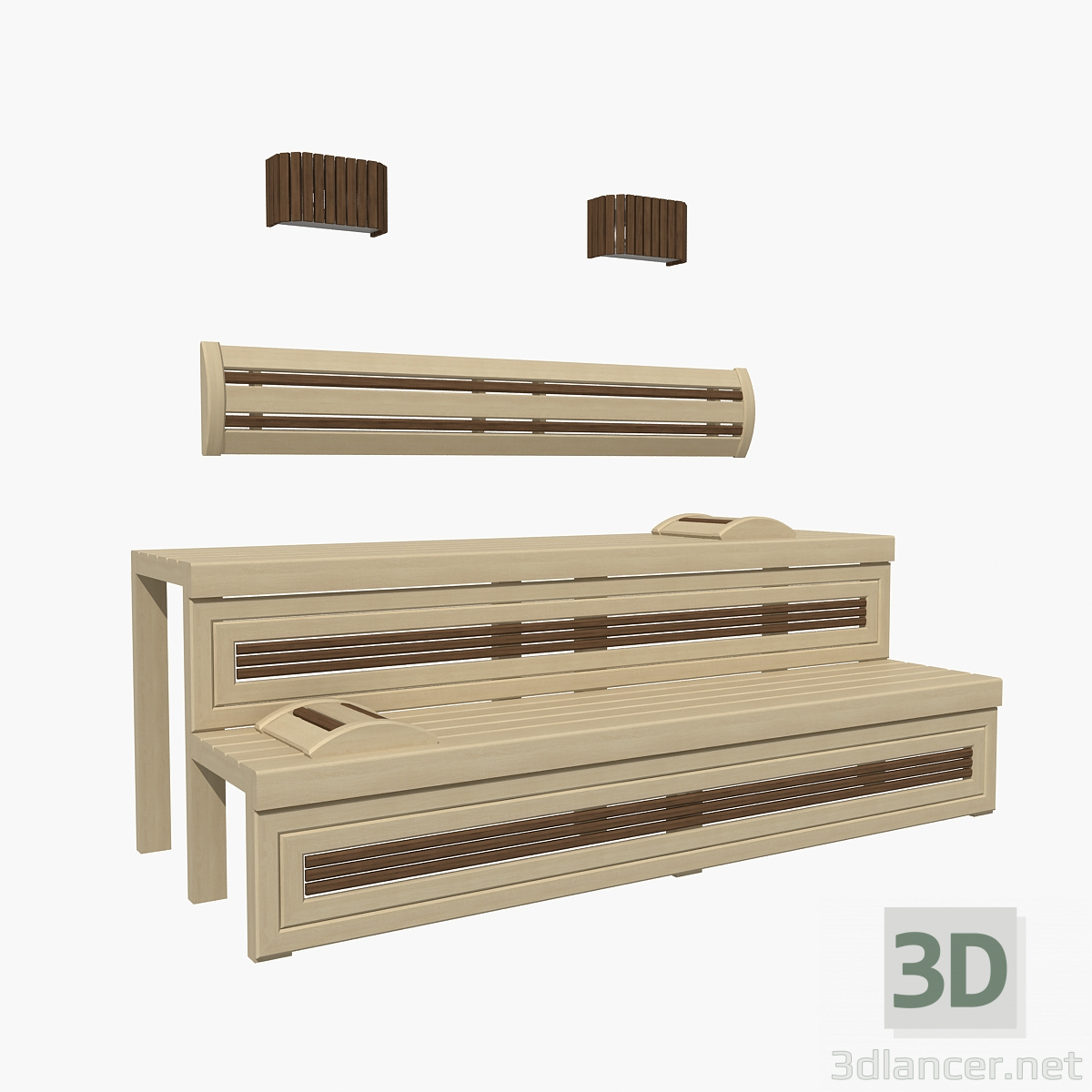 3D Sauna Tezgahı 01 modeli satın - render