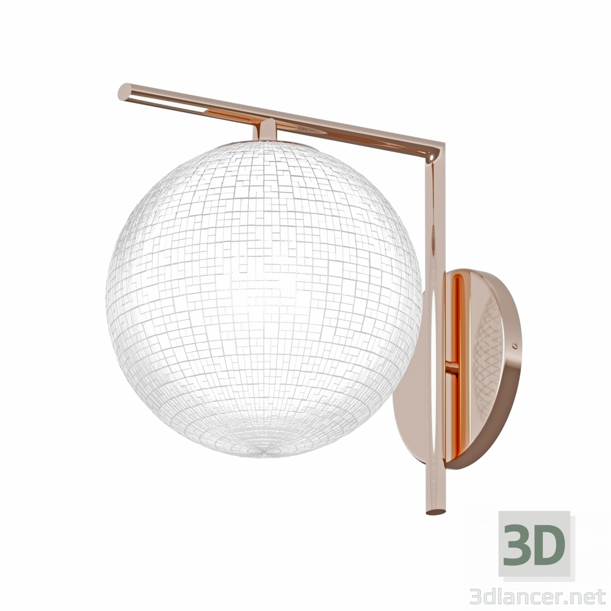 modèle 3D de Applique murale Sconce avec corps doré acheter - rendu