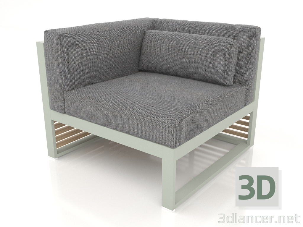 3D Modell Modulares Sofa, Abschnitt 6 links (Zementgrau) - Vorschau