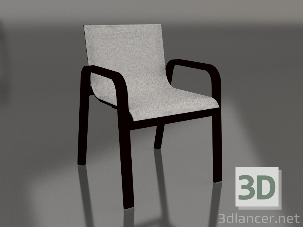 modello 3D Sedia da pranzo club (nera) - anteprima