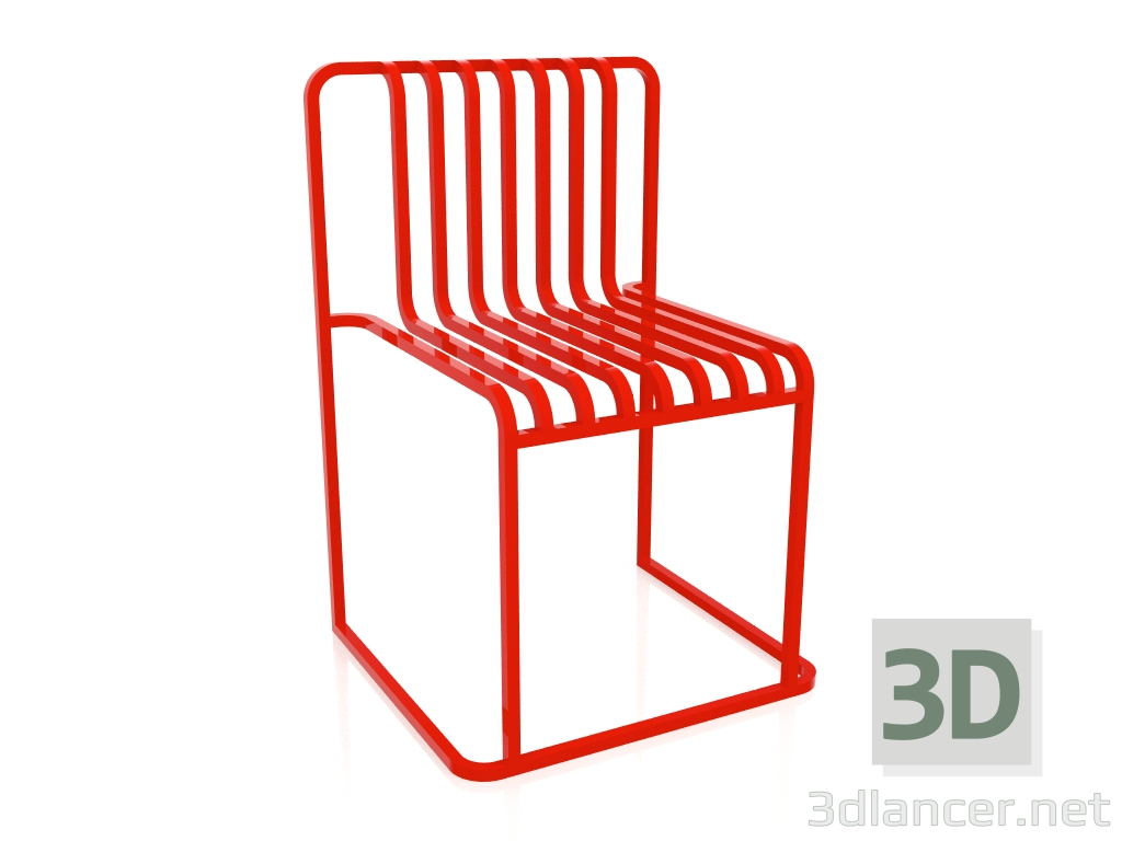 3d model Silla de comedor (Roja) - vista previa