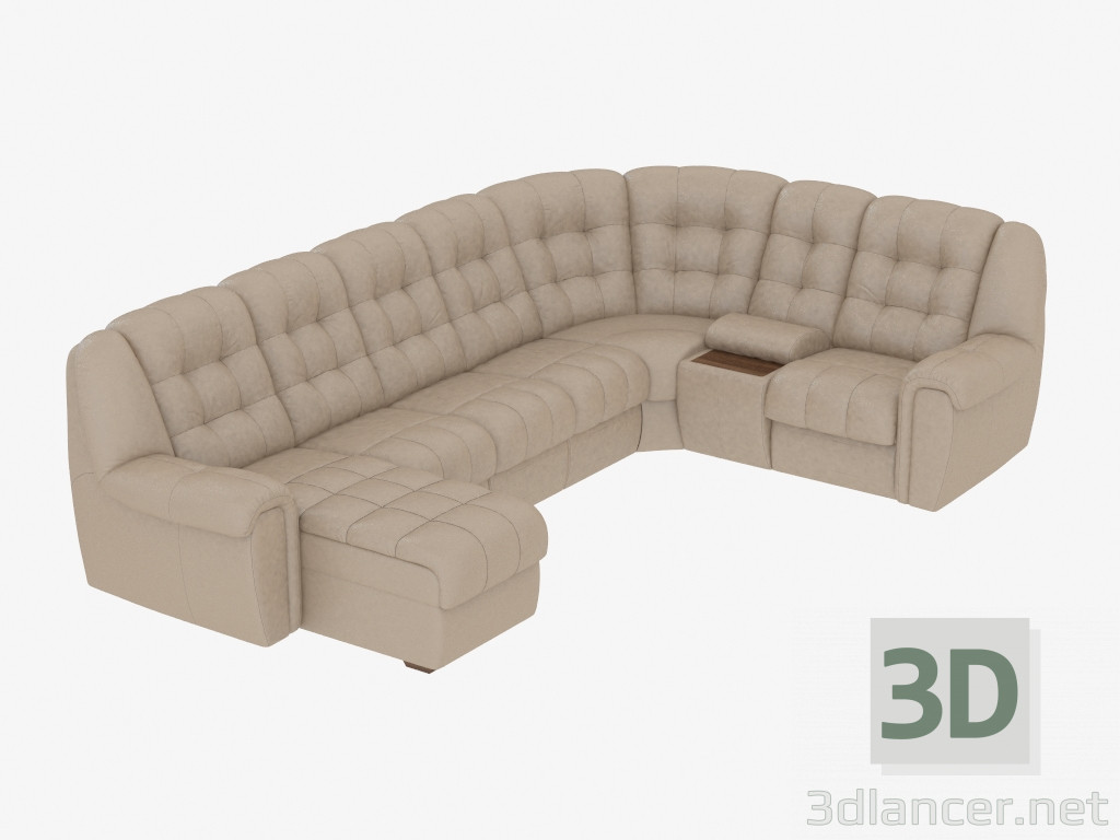 3D Modell Ecksofa Ledersofa - Vorschau