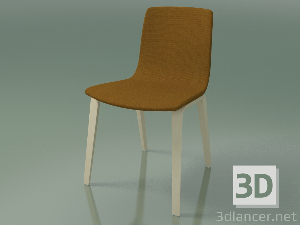 3D modeli Sandalye 3955 (4 ahşap ayak, döşemeli, beyaz huş ağacı) - önizleme