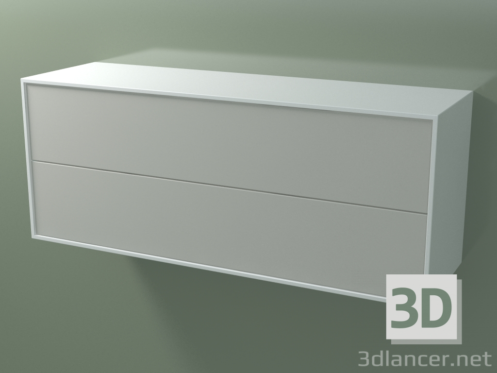 3D Modell Doppelbox (8AUECA01, Gletscherweiß C01, HPL P02, L 120, P 36, H 48 cm) - Vorschau