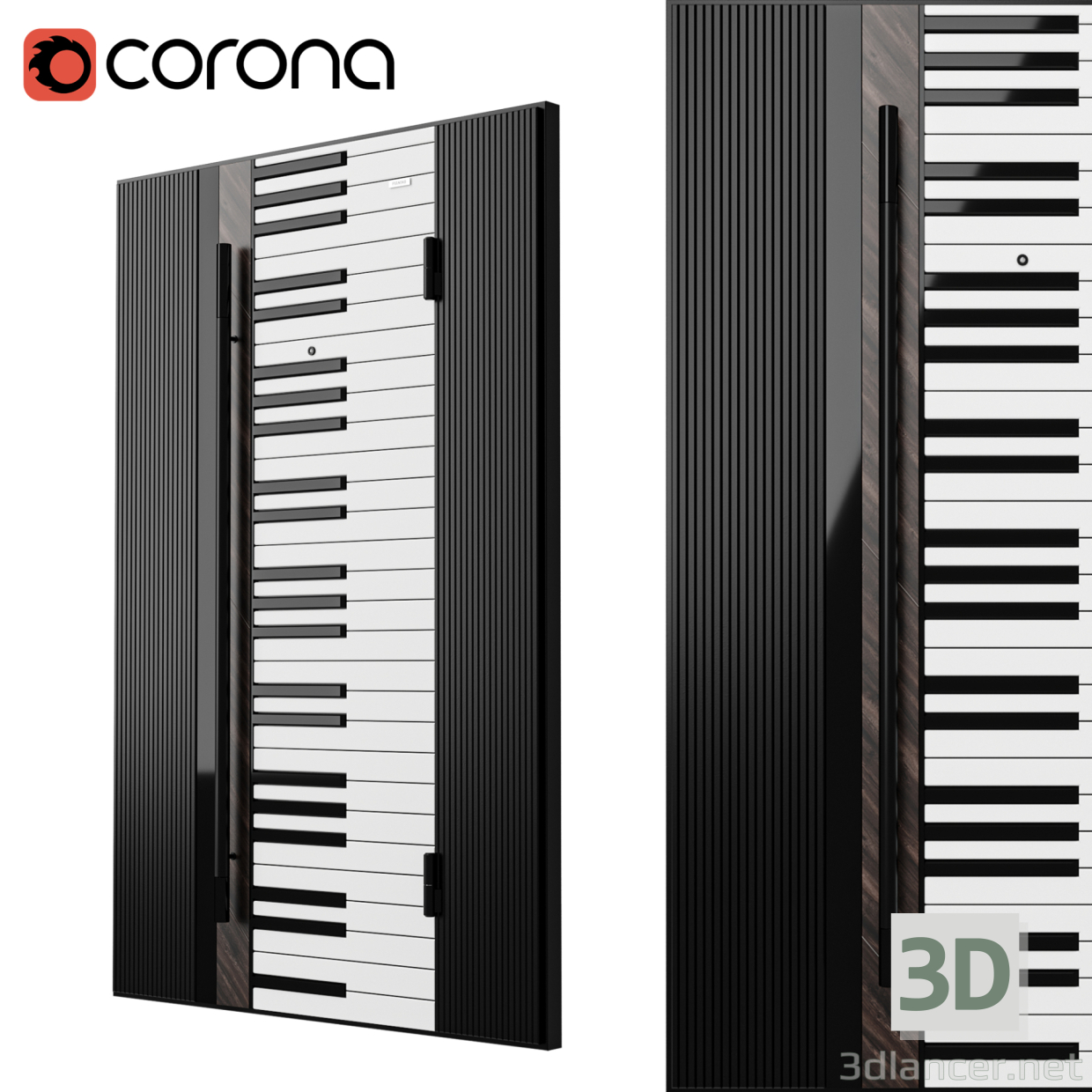 modèle 3D de Porte Piano acheter - rendu