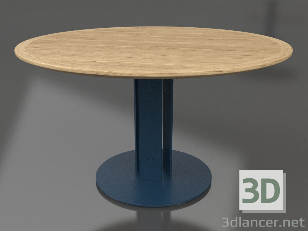 modèle 3D Table à manger Ø130 (Gris bleu, bois Iroko) - preview