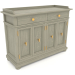 3d model Chest of drawers with doors (2 sections) - preview