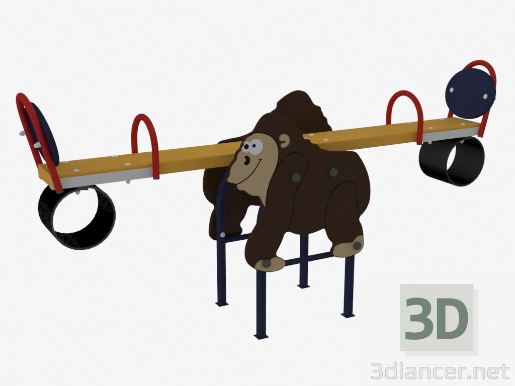 3d model Balanceo de una silla mecedora de un parque infantil Gorilla (6214) - vista previa