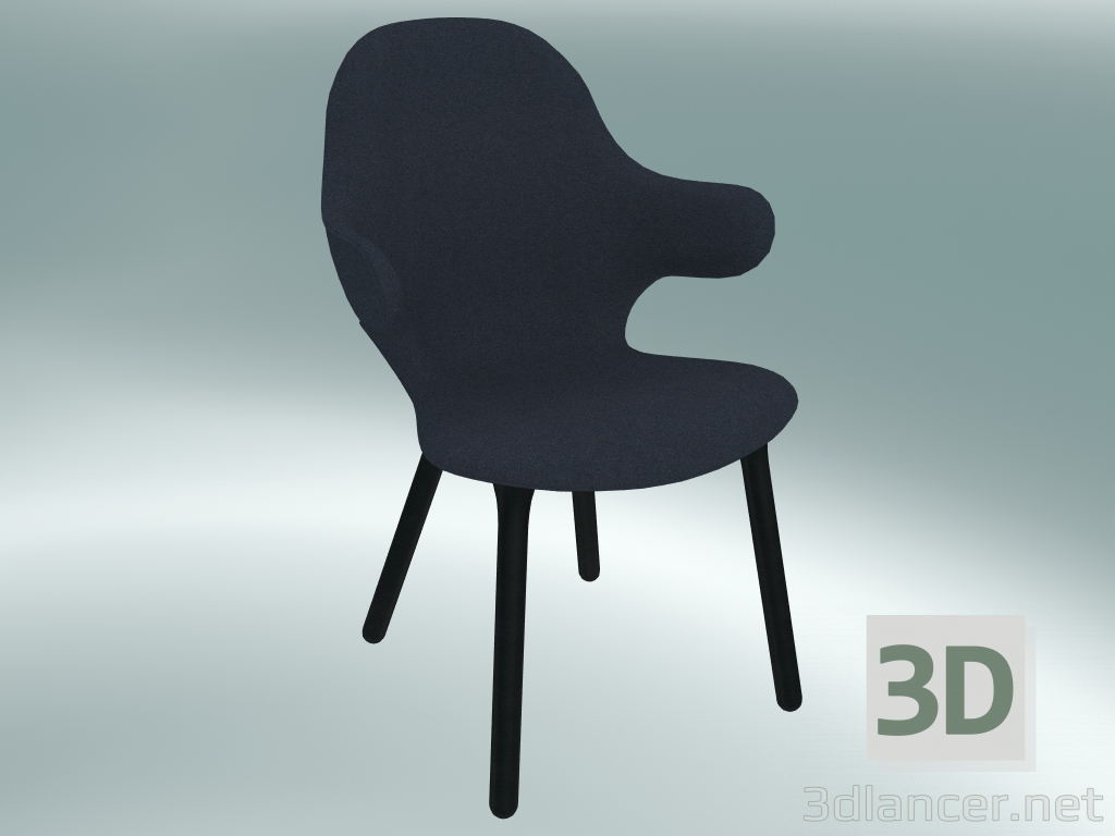 3D Modell Stuhlfang (JH1, 59x58 H 88cm, Eiche schwarz gebeizt, Divina - 793) - Vorschau