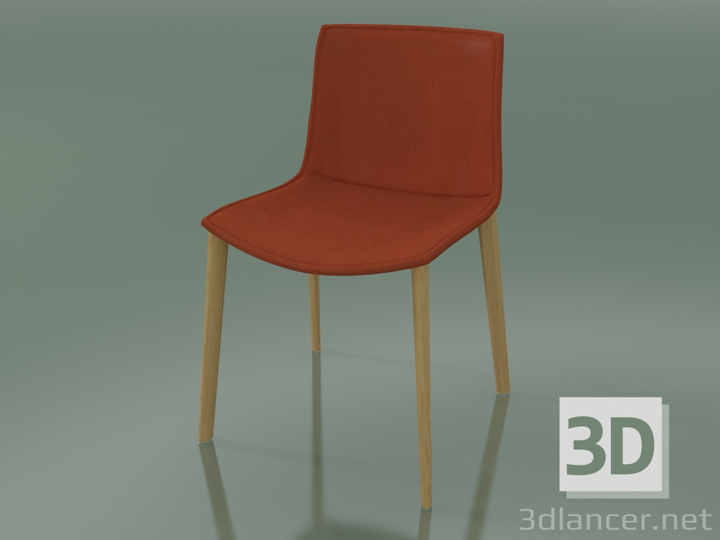 modèle 3D Chaise 0311 (4 pieds en bois, avec revêtement en cuir amovible, revêtement 2, chêne naturel) - preview