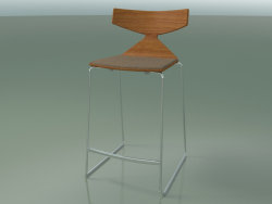 Tabouret de bar empilable 3712 (avec coussin, effet teck, CRO)