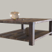 3d Solid wood coffee table model buy - render