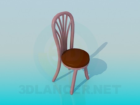 3d model Silla con patas masivas y respaldo - vista previa