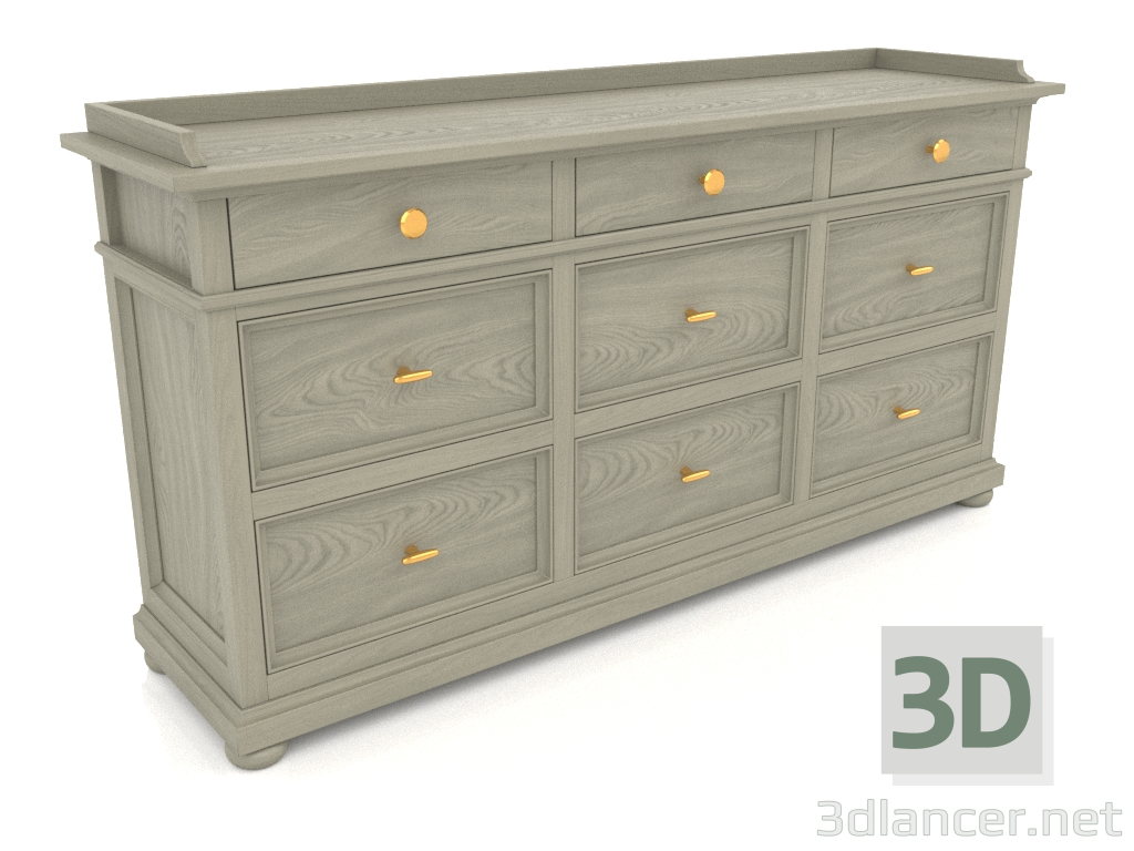 3d model Chest of drawers (3 sections) - preview