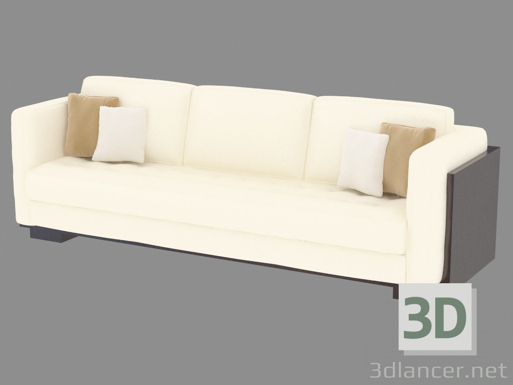 3d model Triple leather sofa - preview