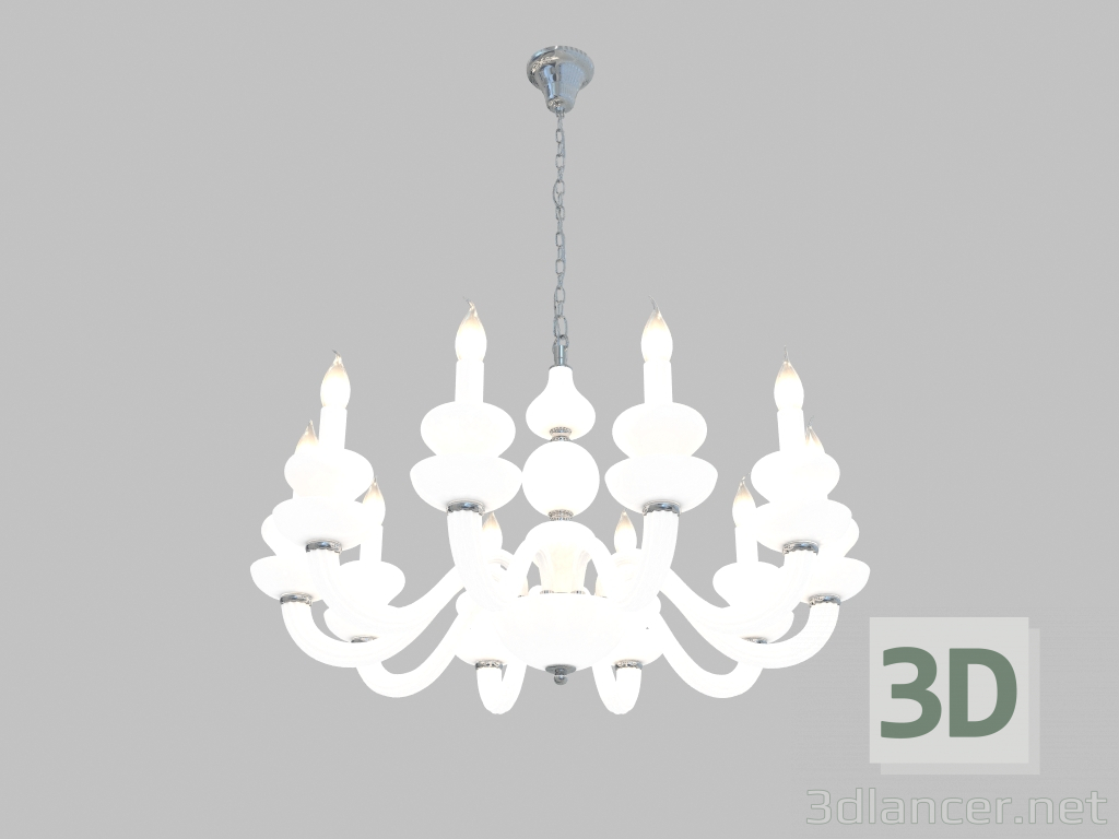 modello 3D Lampadario (bianco 1910S) - anteprima