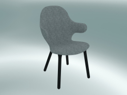 Fauteuil (JH1, 59x58 H 88cm, Chêne teinté noir, Hallingdal - 130)