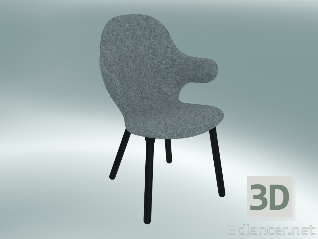 3D Modell Stuhlfang (JH1, 59x58 H 88cm, Eiche schwarz gebeizt, Hallingdal - 130) - Vorschau