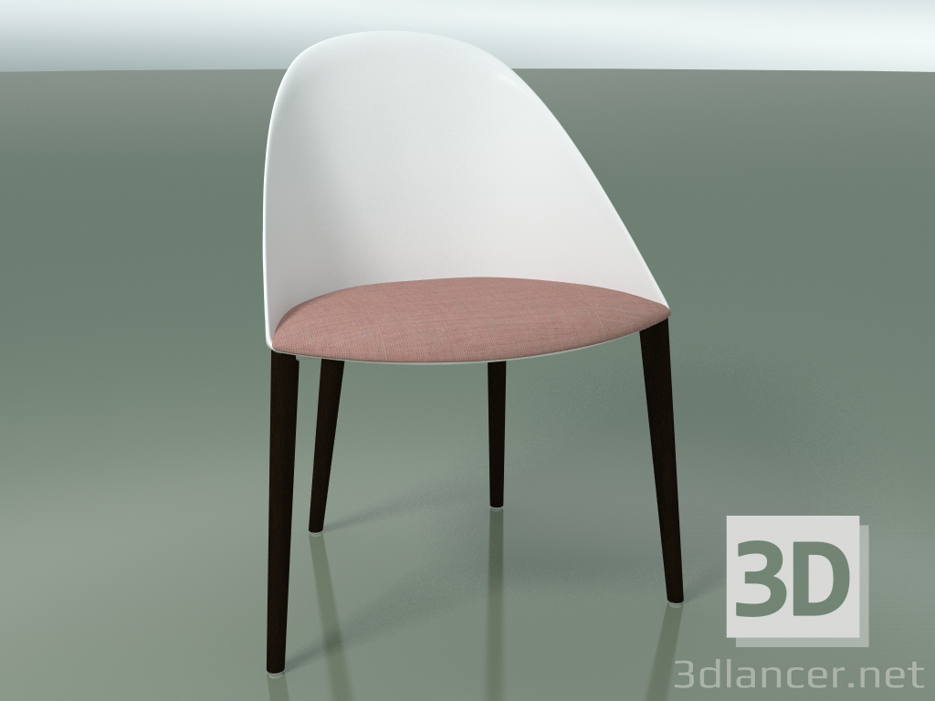 3d model Silla 2205 (4 patas de madera, con almohada, polipropileno PC00001, wengué) - vista previa