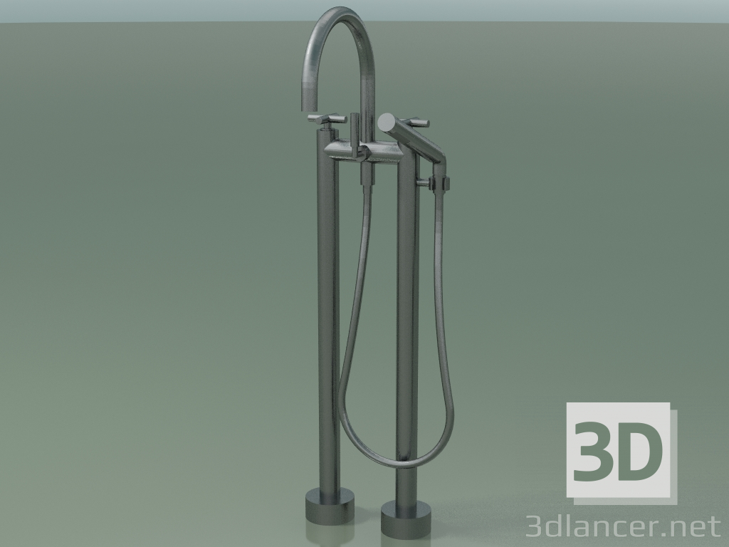 modello 3D Miscelatore vasca due fori per installazione a pavimento (25943 892-99) - anteprima