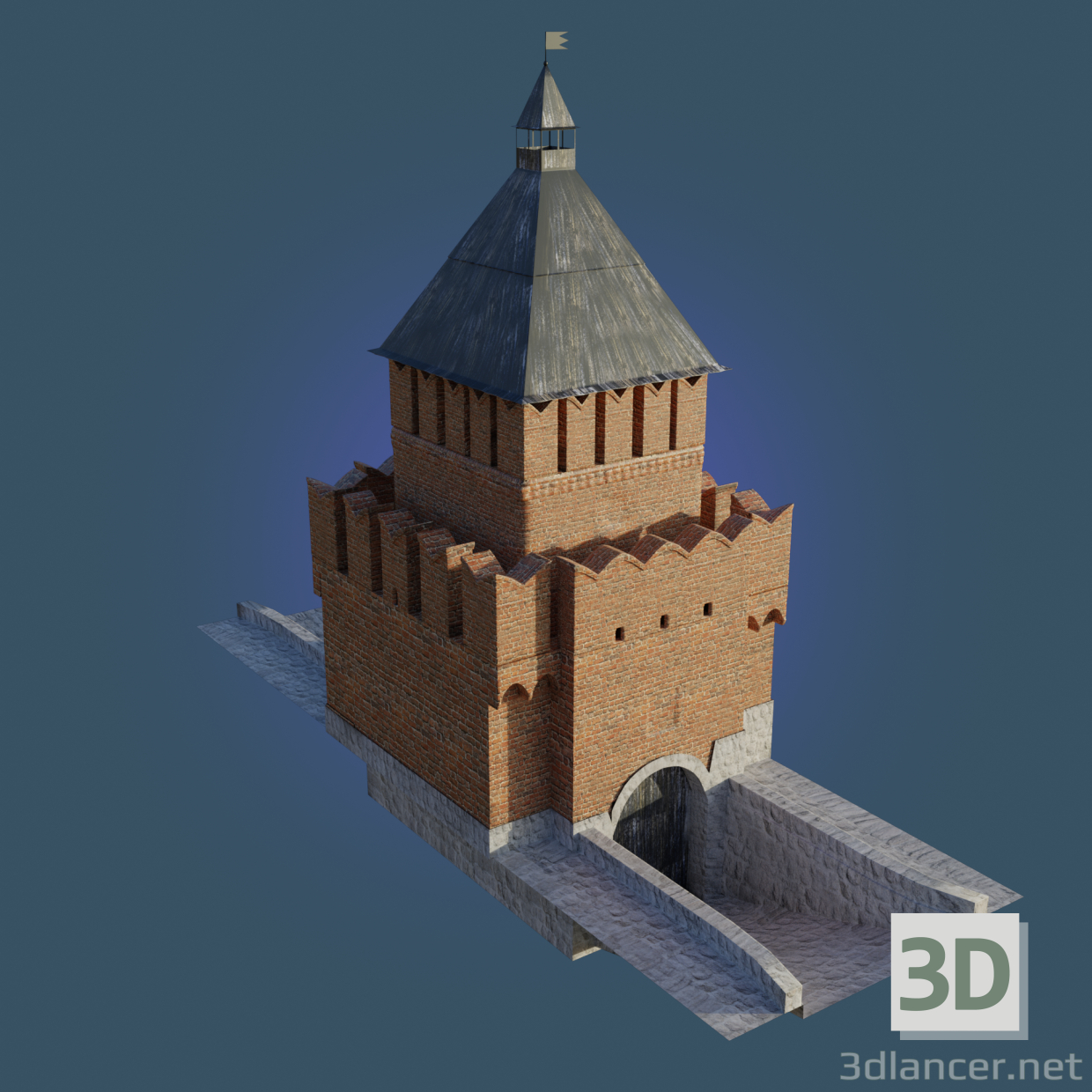 3d Pyatnitskih gate tower model buy - render