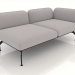 3d model 2-seater sofa module with armrest on the right (leather upholstery on the outside) - preview