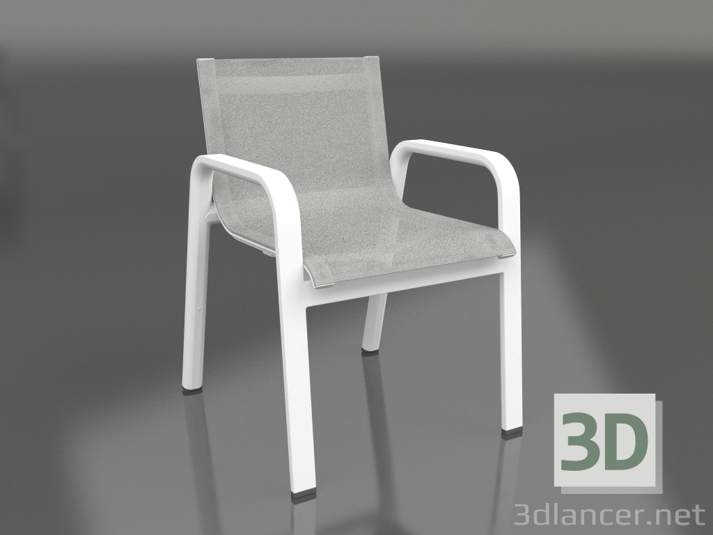 modèle 3D Fauteuil club de salle à manger (Blanc) - preview