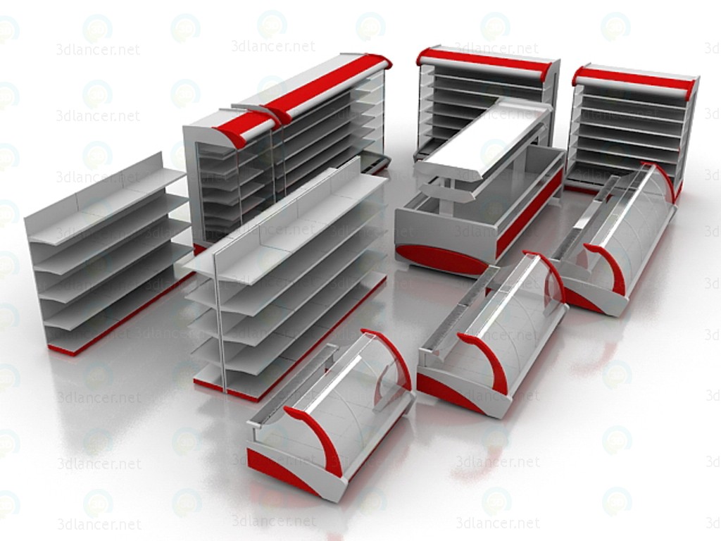 modello 3D Negozio interni - anteprima