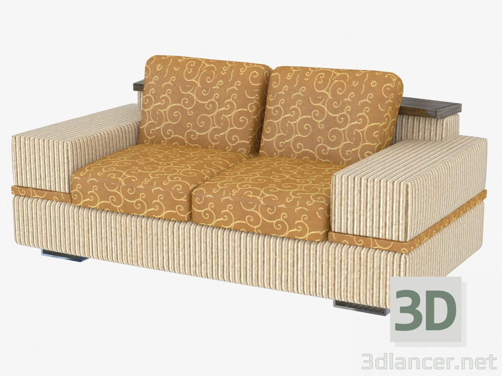 modello 3D Divano letto dritto - anteprima