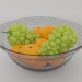 3d Glass vase "Heart" with fruits model buy - render