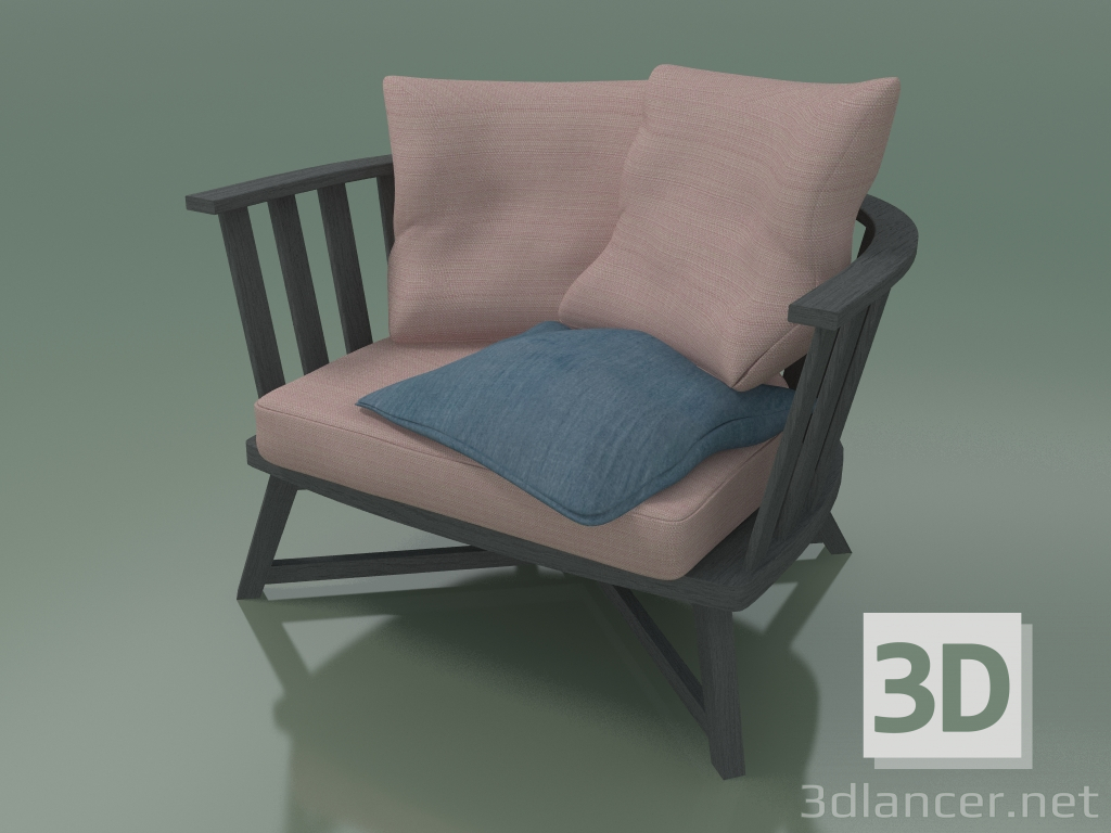 modèle 3D Fauteuil semi-circulaire (07, gris) - preview