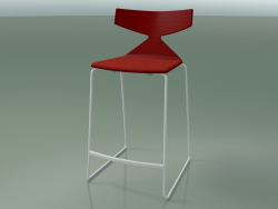 Tabouret de bar empilable 3712 (avec coussin, Rouge, V12)