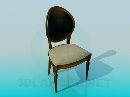 3d model Chair with upholstered headboard - preview