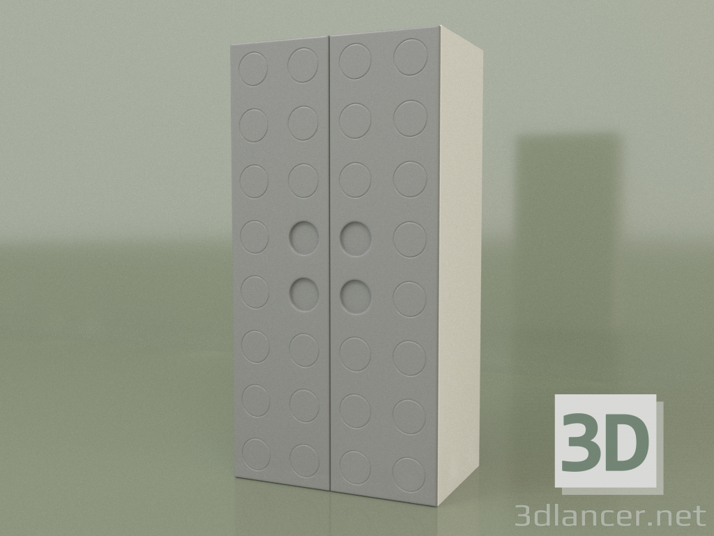 3d model Armario doble (gris) - vista previa