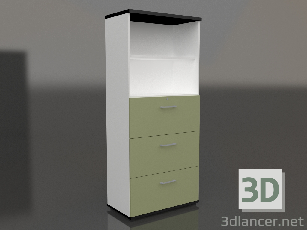 3d model Filing cabinet Standard A54E4 (801x432x1833) - preview