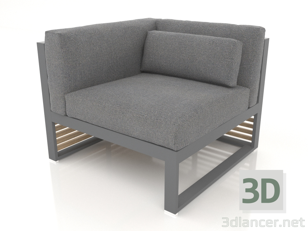 3d model Modular sofa, section 6 left (Anthracite) - preview