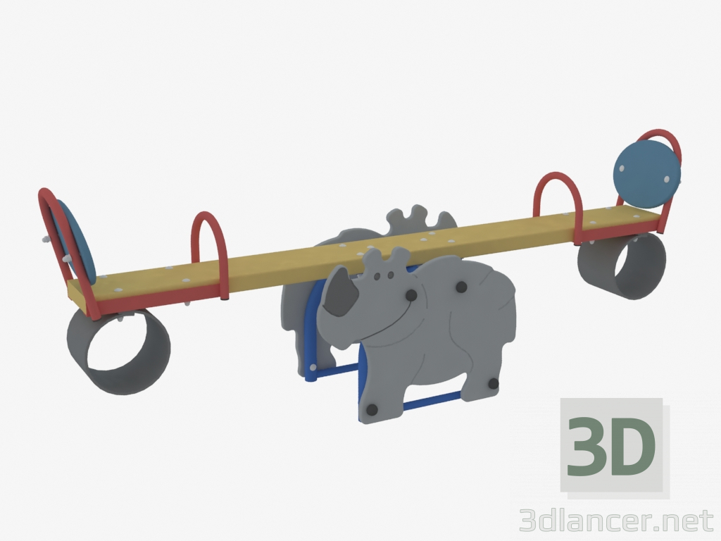 3D Modell Schaukelstuhl Ausgleichsgewicht eines Kinderspielplatzes Nashorn (6217) - Vorschau