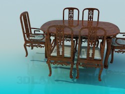 Dining table and chairs