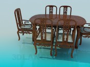 Dining table and chairs