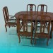 3d model Dining table and chairs - preview