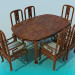 3d model Dining table and chairs - preview