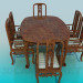 3d model Dining table and chairs - preview