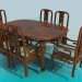 3d model Dining table and chairs - preview